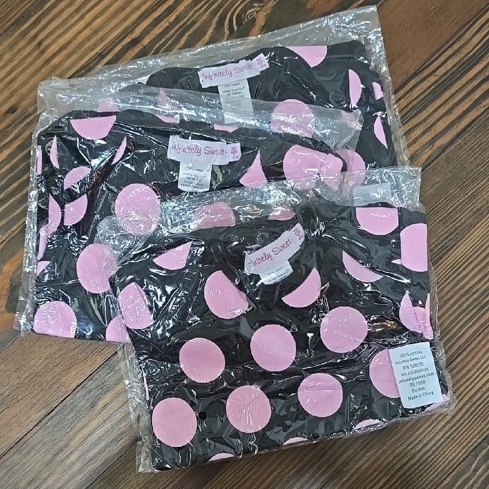 Black and Pink Polka Dot Clothing Set